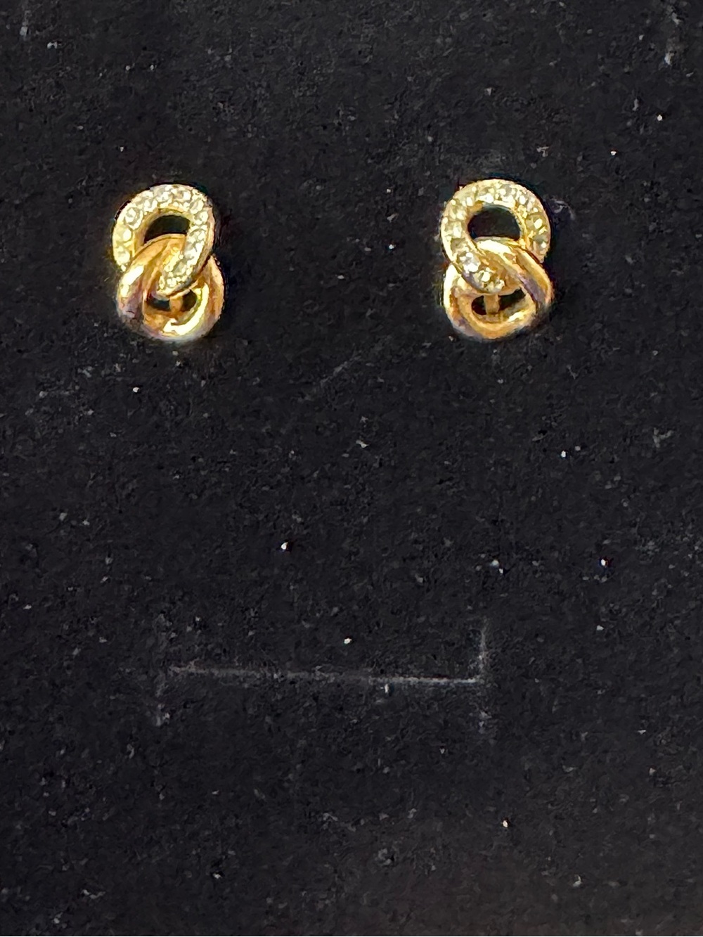 Vintage Christian dior Gold-Tone Interlocking Knot Stud clip on Earrings